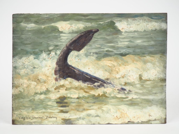 Virginie DEMONT-BRETON. "L'ancre dans la vague".  Huile sur panneau, s