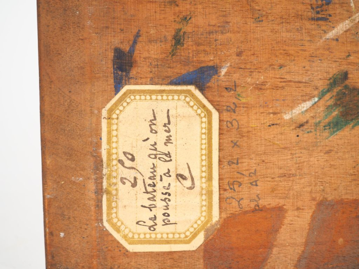 Virginie DEMONT-BRETON. "Le bateau qu'on pousse à la mer".  Huile sur 