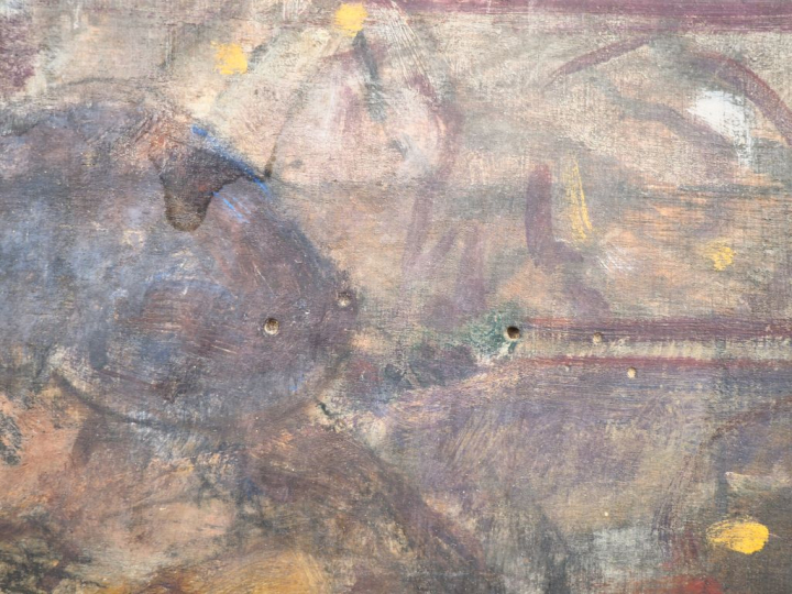 Virginie DEMONT-BRETON. "Retour du poilu".  Esquisse à l’huile sur pan