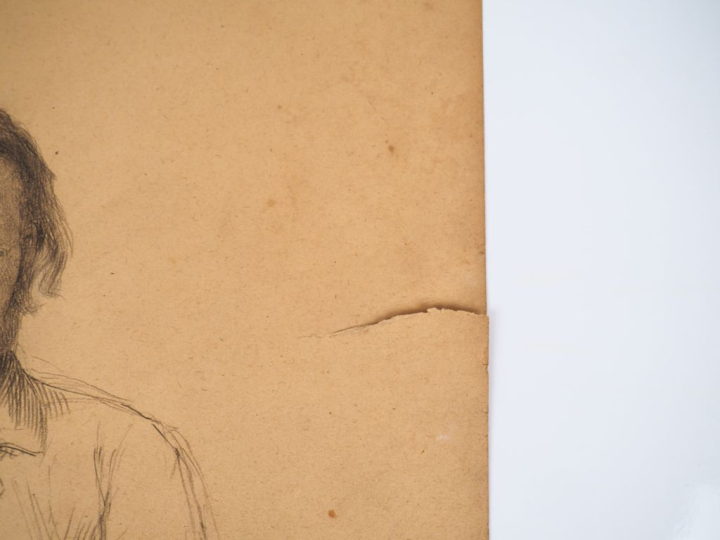 Louis-Alexandre LELOIR (1843-1884) "Portrait de Jules Breton", au dos 