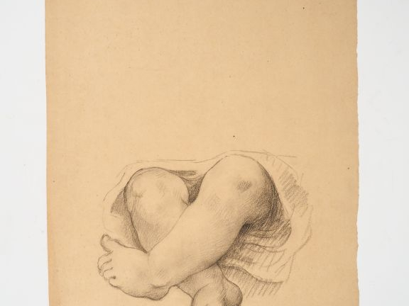 Virginie DEMONT-BRETON. "Etude pour lettre d'Islande"  Crayon, signé. 
