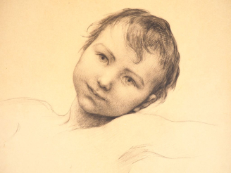 Vente aux enchères Virginie DEMONT-BRETON. "Etude, pour le Messie, Enfant".  Crayon, mono