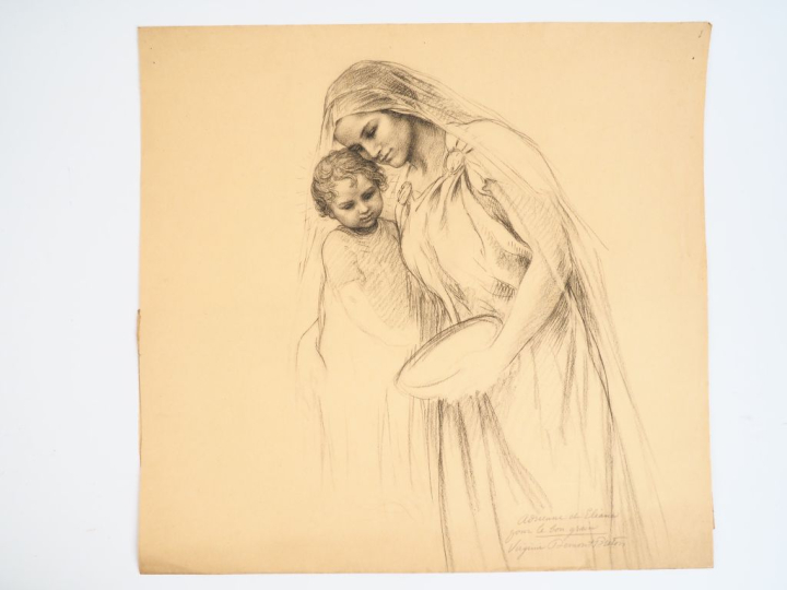 Virginie DEMONT-BRETON.  "Le Bon grain".  Crayon sur papier. Titré « A