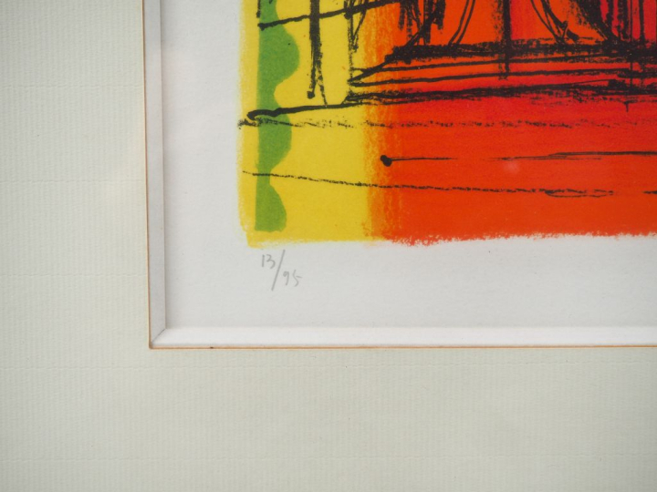 CARZOU.  "Fenêtre baroque". Lithographie en couleurs numérotée 13/95, 