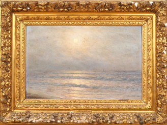 Vente aux enchères A. CHABANIAN.  "La mer" Huile sur toile, signée en bas à droite. Dim. 