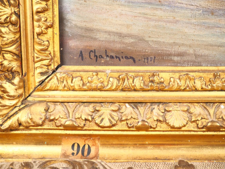 A. CHABANIAN.  "La mer" Huile sur toile, signée en bas à droite. Dim. 