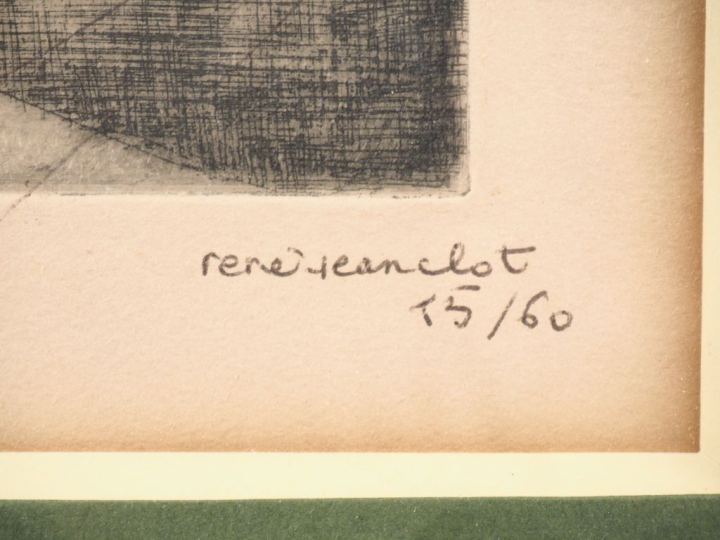 JEANCLOT.  "Portraits" Eau forte numérotée 15/60