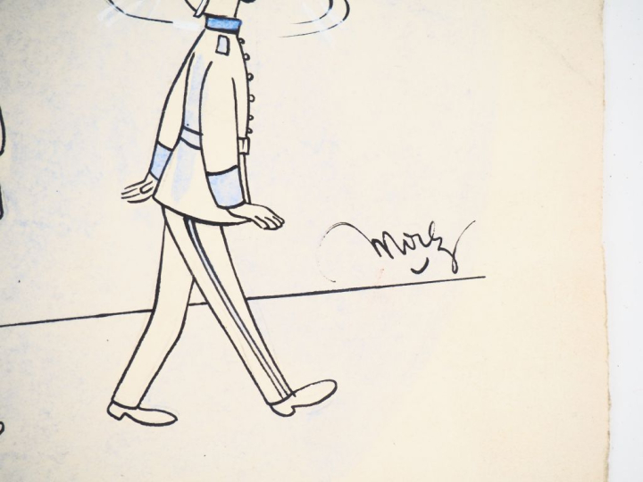 MOREZ. Et AMI 2 dessins signés.  Dim. 21 x 27 cm - 32,5 x 25 cm