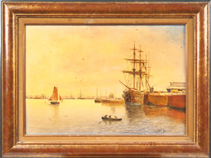 Carl RIBERT. "marine" Huile sur toile, signée en bas à droite. Dim. 38