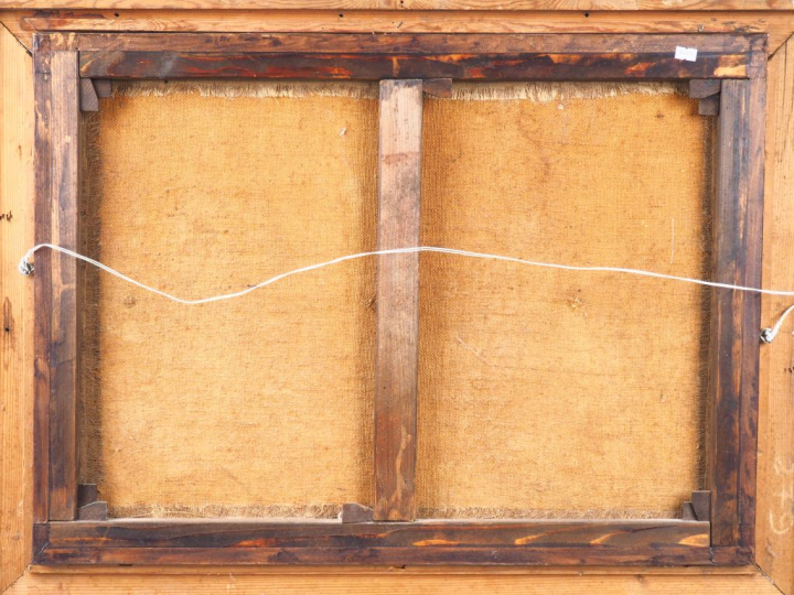 Louis TAUZIN.  "vue de village". Huile sur toile, signée en bas à droi