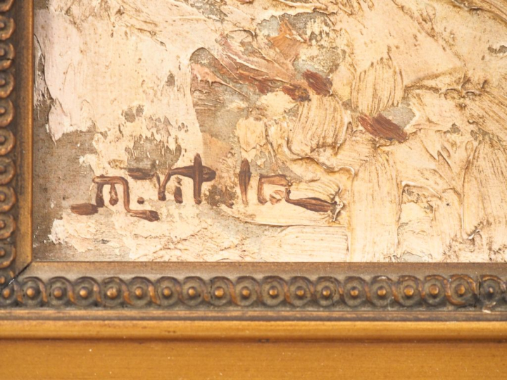 M. VITALLA.  "côte rocheuse'"  Huile sur panneau, signée en bas à gauc