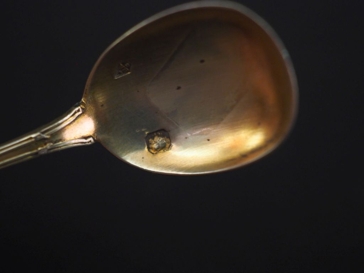 Ensemble comprenant : - une pelle à sel en vermeil, poinçon au Coq, mo