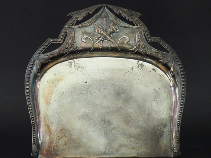 Ramasse miettes de style Louis XVI en argent 925, poinçon Minerve, à d