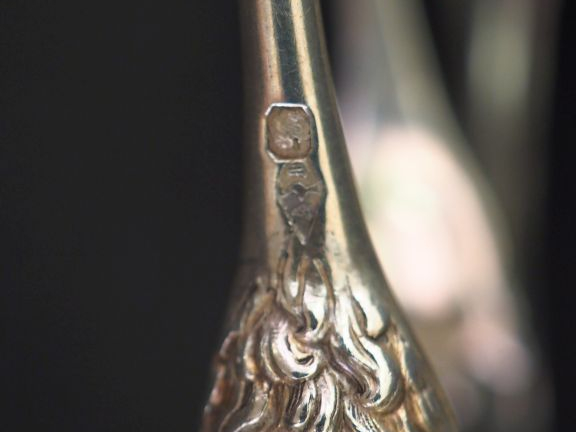 Ensemble de cinq différentes pinces à sucre en argent 925, poinçon Min