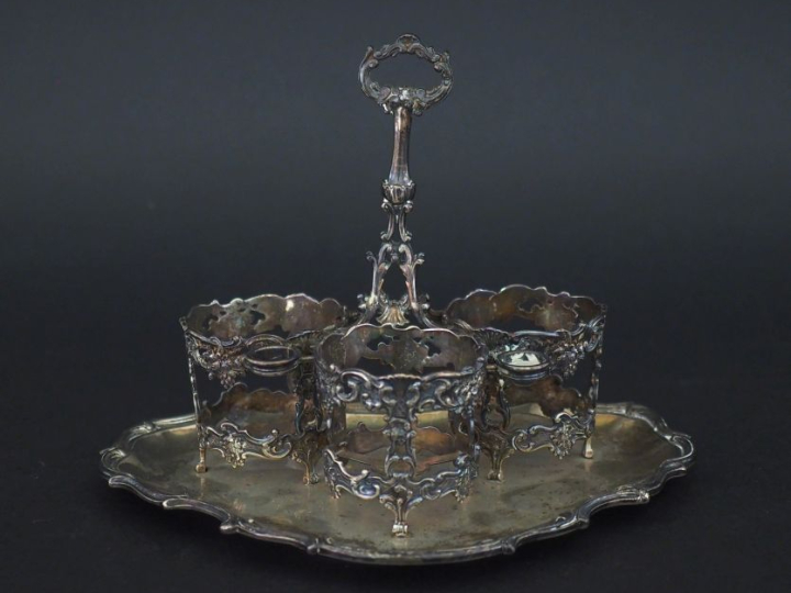 Monture de garniture de table de style Louis XV en argent 925, poinçon