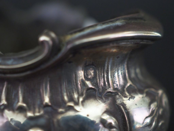 Paire de salerons de style Louis XV en argent 925, poinçon Minerve, à 