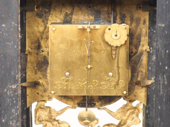 Cartel d'applique Louis XIV en marqueterie Boulle, écaille rouge et la
