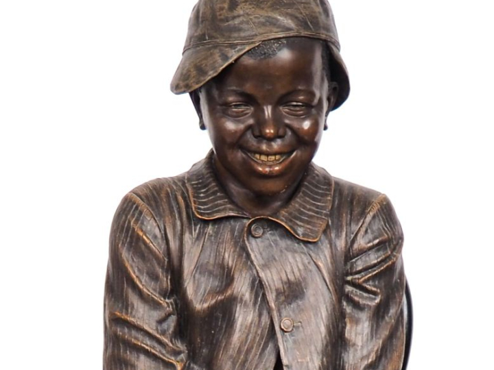 GOLDSCHEIDER.  Exceptionnelle et grande sculpture grandeur nature en s