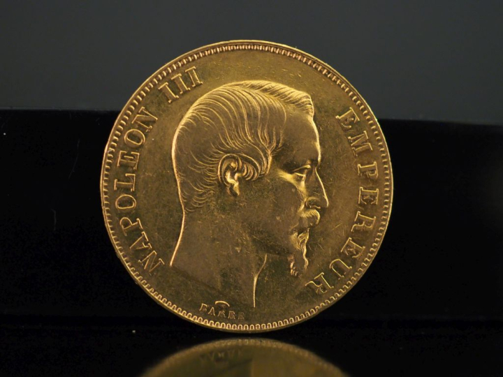 Pièce de 50 Francs or, 1857-A.  FRAIS ACHETEURS 10% HT.   