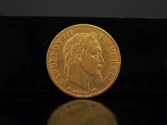 Vente aux enchères Pièce de 10 Francs or, 1863-A. FRAIS ACHETEURS 10% HT.   