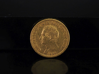 Vente aux enchères Pièce de 20 Lires or, Charles Felix de Savoie, 1828. FRAIS ACHETEURS 1