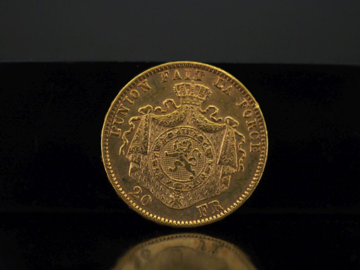 Pièce de 20 Francs or belge, Leopold II, 1878. FRAIS ACHETEURS 10% HT.
