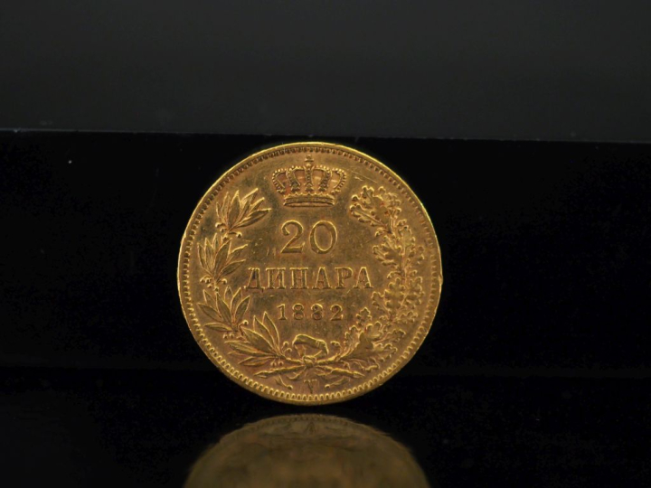 Pièce de 20 Dinars or, 1882.  FRAIS ACHETEURS 10% HT.   
