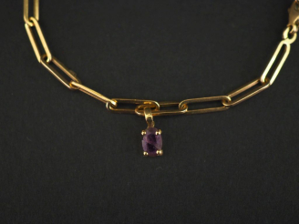 Vente aux enchères Bracelet souple en or jaune 750, maillons rectangulaires à angles arro