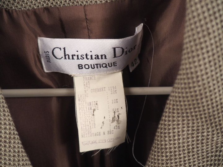 Christian DIOR, Boutique Ensemble de tailleur, veste et jupe en laine,