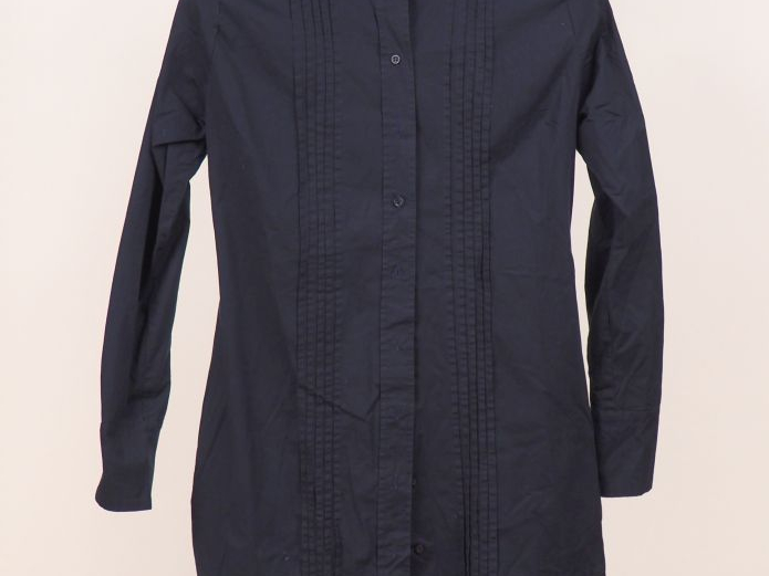 Inès de LA FRESSANGE Chemise noire en coton (97%), à décor de plis à l