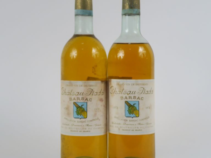 2 BOUTEILLES CHÂTEAU PIADA BARSAC - 1978 - 1 BG/1 HEP CAPS AB