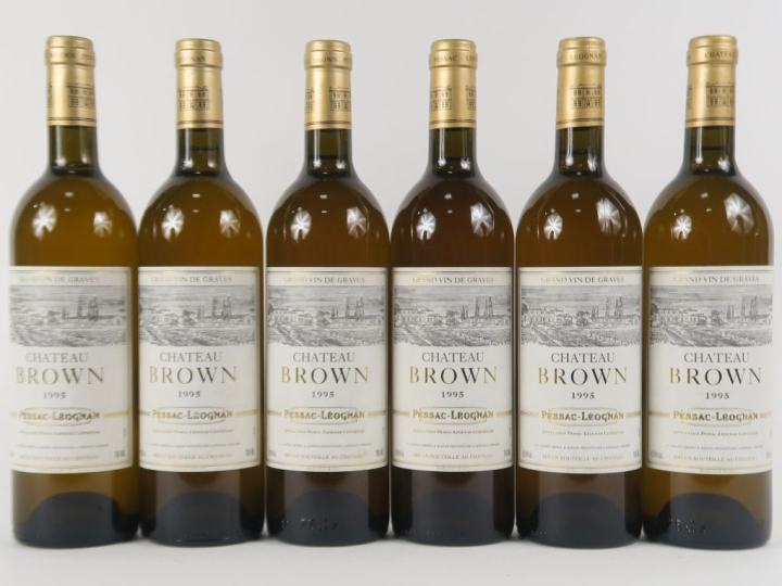 6 BOUTEILLES CHÂTEAU BROWN BLANC GRAVES - 1995 - BG