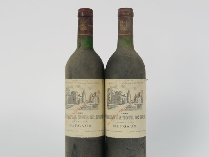 2 BOUTEILLES CHÂTEAU LA TOUR DE MONS MARGAUX - 1986 - BS