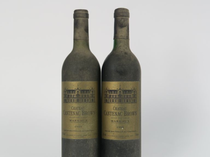 2 BOUTEILLES CHÂTEAU CANTENAC BROWN GCC MARGAUX - 1988 - BG/BS