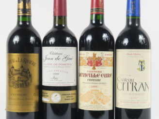 Vente aux enchères 4 BOUTEILLES de 1999 : 1 CHÂTEAU CITRAN CB HAUT MEDOC - 1 CHÂTEAU DE L
