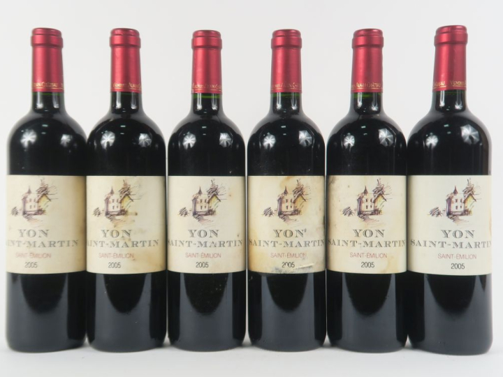 6 BOUTEILLES YON SAINT MARTIN ST ÉMILION - 2005 - ELA