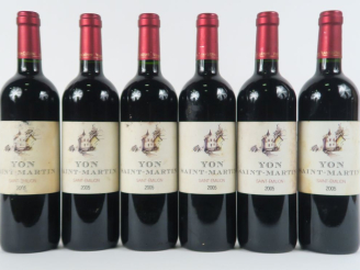 Vente aux enchères 6 BOUTEILLES YON SAINT MARTIN ST ÉMILION - 2005 - ETLA