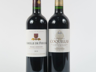 Vente aux enchères 2 BOUTEILLES : 1 CHÂTEAU COQUILLAS GRAVES 2014 - 1 ABEILLE DE FIEUZAL 