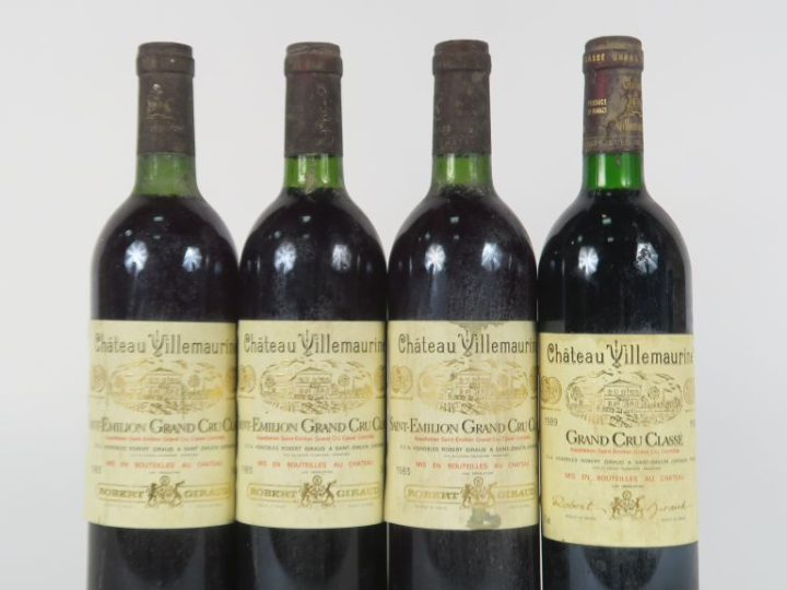 4 BOUTEILLES CHÂTEAU VILLEMAURINE GC ST EMILION - 3 de 1983/1 de 1989