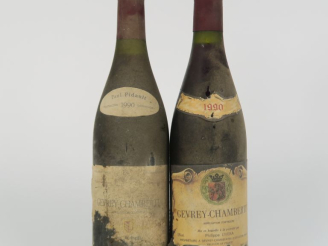 Vente aux enchères 2 BOUTEILLES GEVREY CHAMBERTIN 1990 : 1 PHILIPPE LIVERA BS - 1 PAUL PI