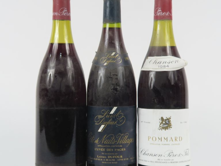 3 BOUTEILLES : 2 POMMARD CHANSON   FILS 1984 1 SE/PRÉSUMÉE - 1 CÔTE DE