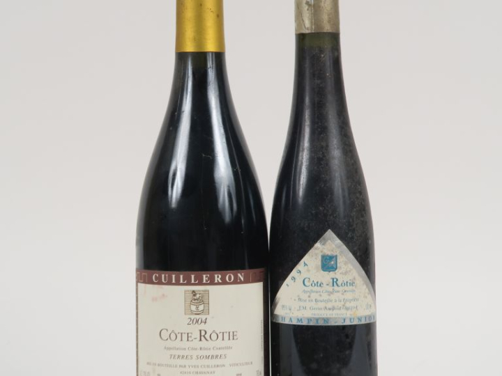 2 BOUTEILLES CÔTE ROTIE : 1 'TERRES SOMBRES' CUILLERON 2004 - 1 CHAMPI