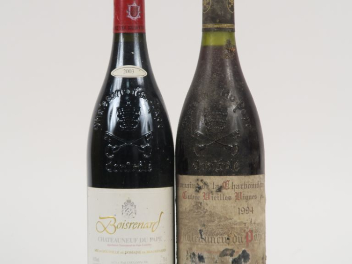 2 BOUTEILLES CHÂTEAUNEUF DU PAPE : 1 BOISRENARD 2003 - 1 'CUVÉE VIEILL