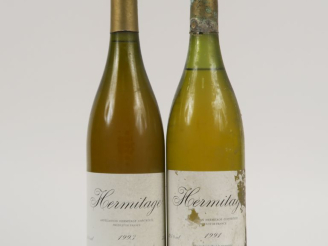 Vente aux enchères 2 BOUTEILLES HERMITAGE BLANC J.L. GRIPPAT - 1 de 1991 EA/BS - 1 de 199