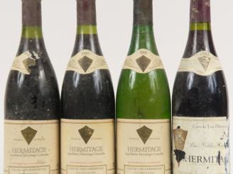 Vente aux enchères 4 BOUTEILLES HERMITAGE CAVE DE TAIN L'HERMITAGE : 1 BLANC 1991 BS - 2 