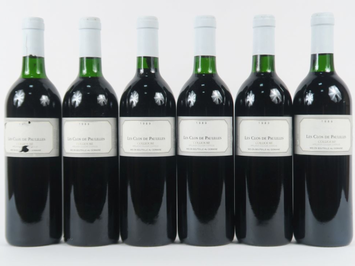 6 BOUTEILLES LE CLOS DE PAULILLES COLLIOURE - 1989 - CBO - BG