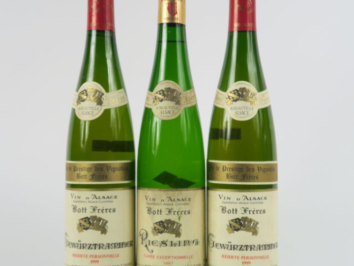 3 BOUTEILLES BOTT FRÈRES : 2 GEWURZTRAMINER 'RÉSERVE PERSONNELLE' 1999