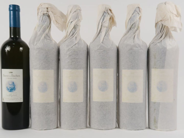 6 BOUTEILLES TURSAN BLANC BARON DE BACHEN M. GUERARD - 1990 - CBO