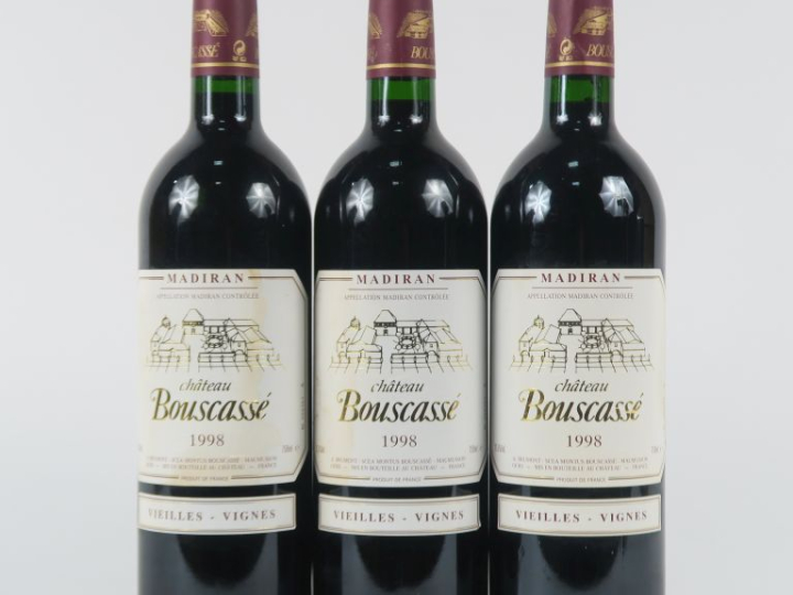 3 BOUTEILLES CHÂTEAU BOUSCASSE 'VIEILLES VIGNES' MADIRAN - 1998