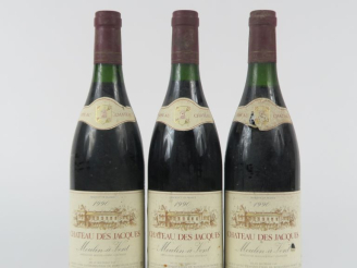 Vente aux enchères 3 BOUTEILLES CHÂTEAU DES JACQUES MOULIN A VENT - 1990